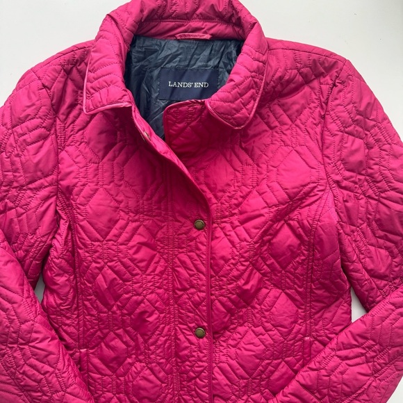 Lands End Quilted Coat‎ Berry Pink Lightweight Jacket Size Small NWT - Picture 3 of 10